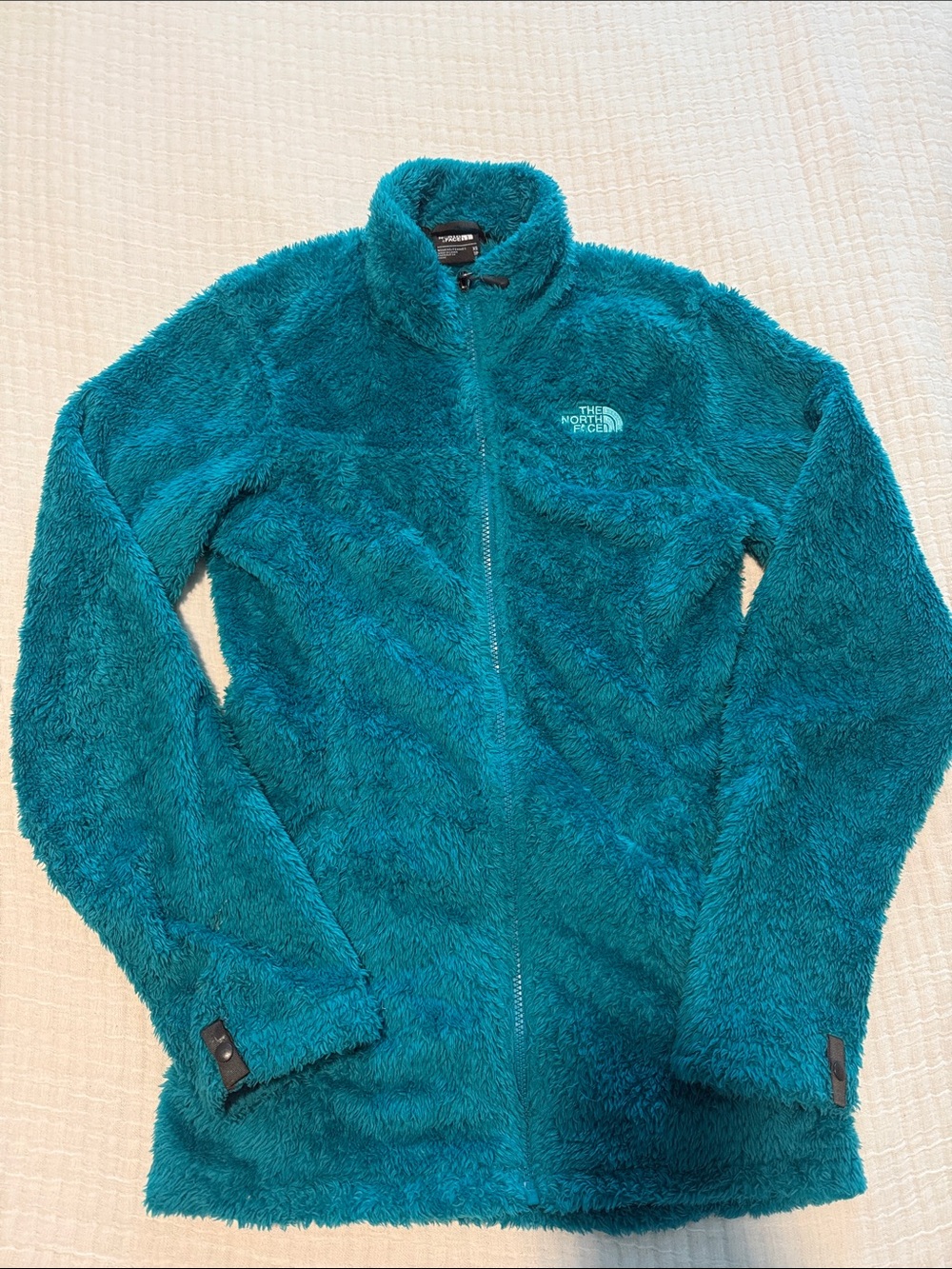 North Face Women’s Teal Plush Full-Zip Teddy Jacket